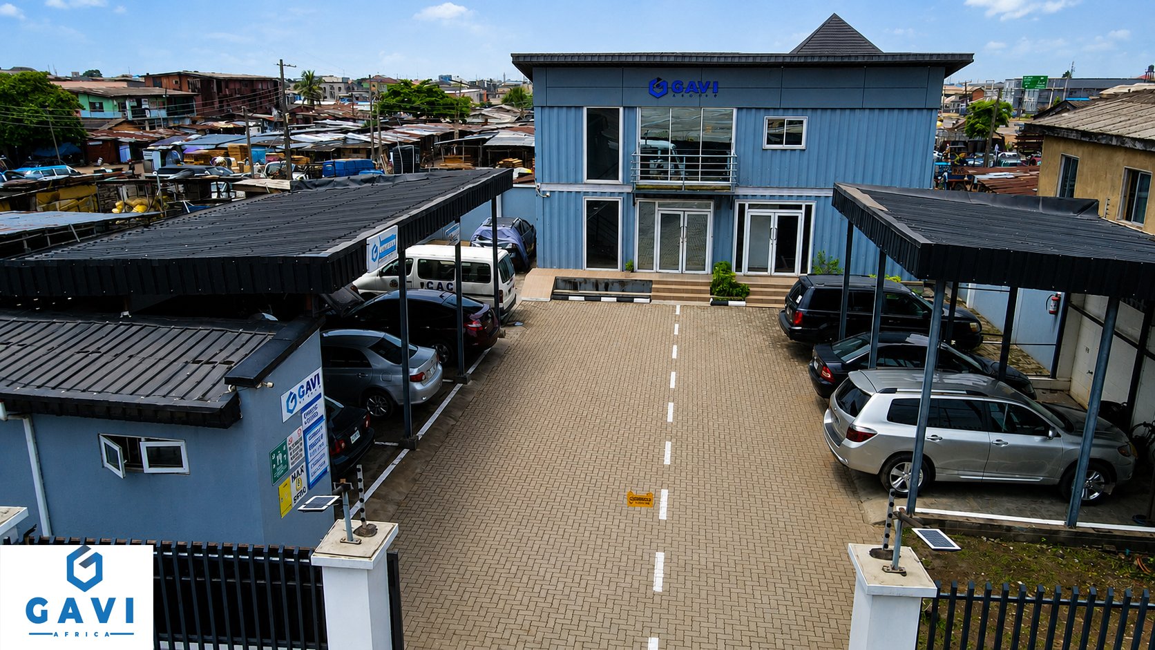 Aerial view of the GAVI AFRICA compound